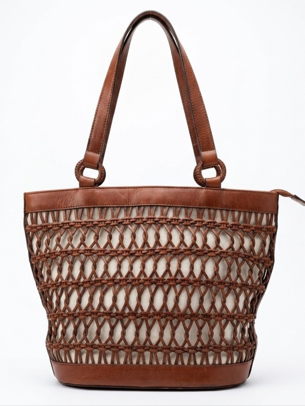 Talbots Brown Woven Leather Women's Shoulder Bag